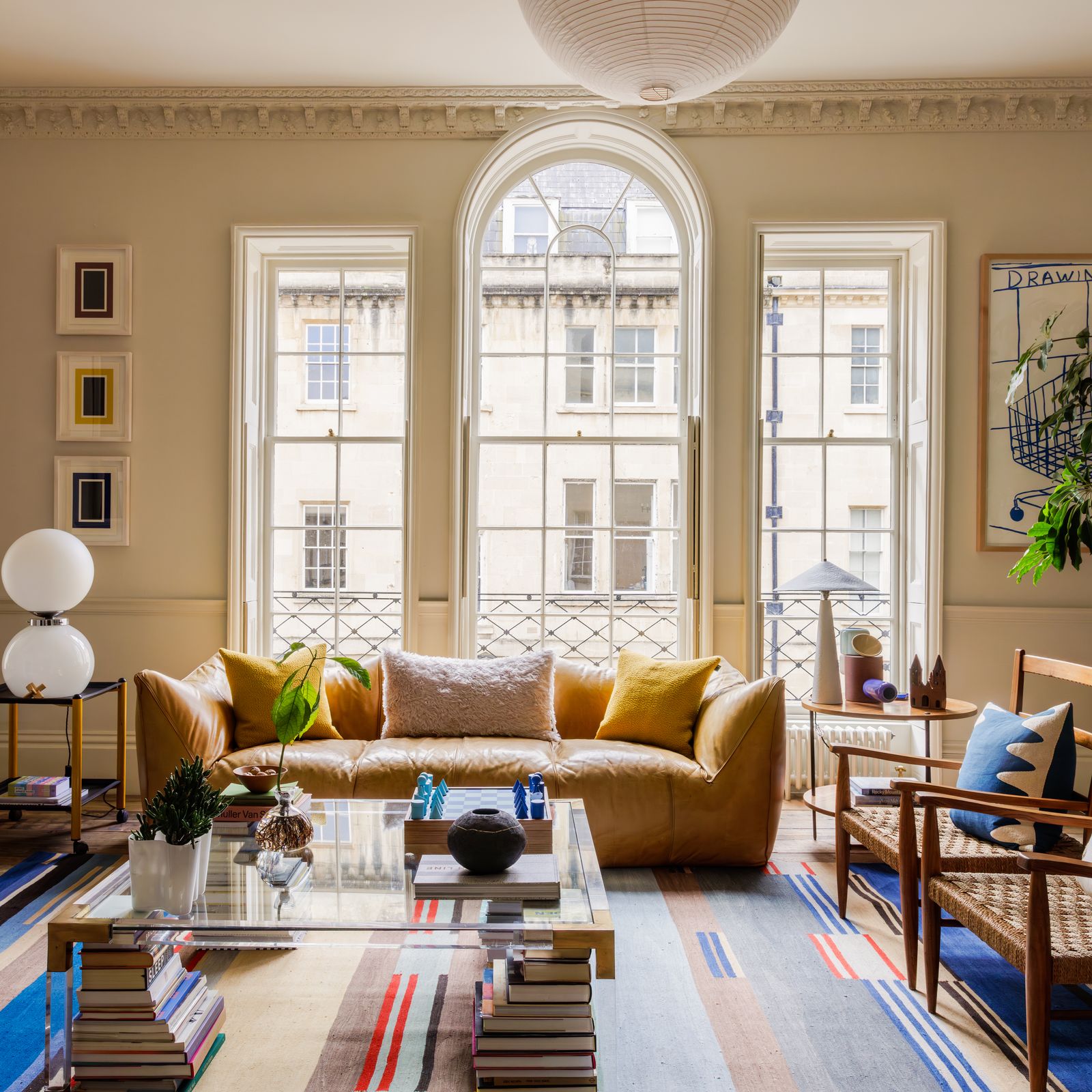 A classic townhouse in Bath with vibrant, layered interiors, on one of the city's loveliest streets