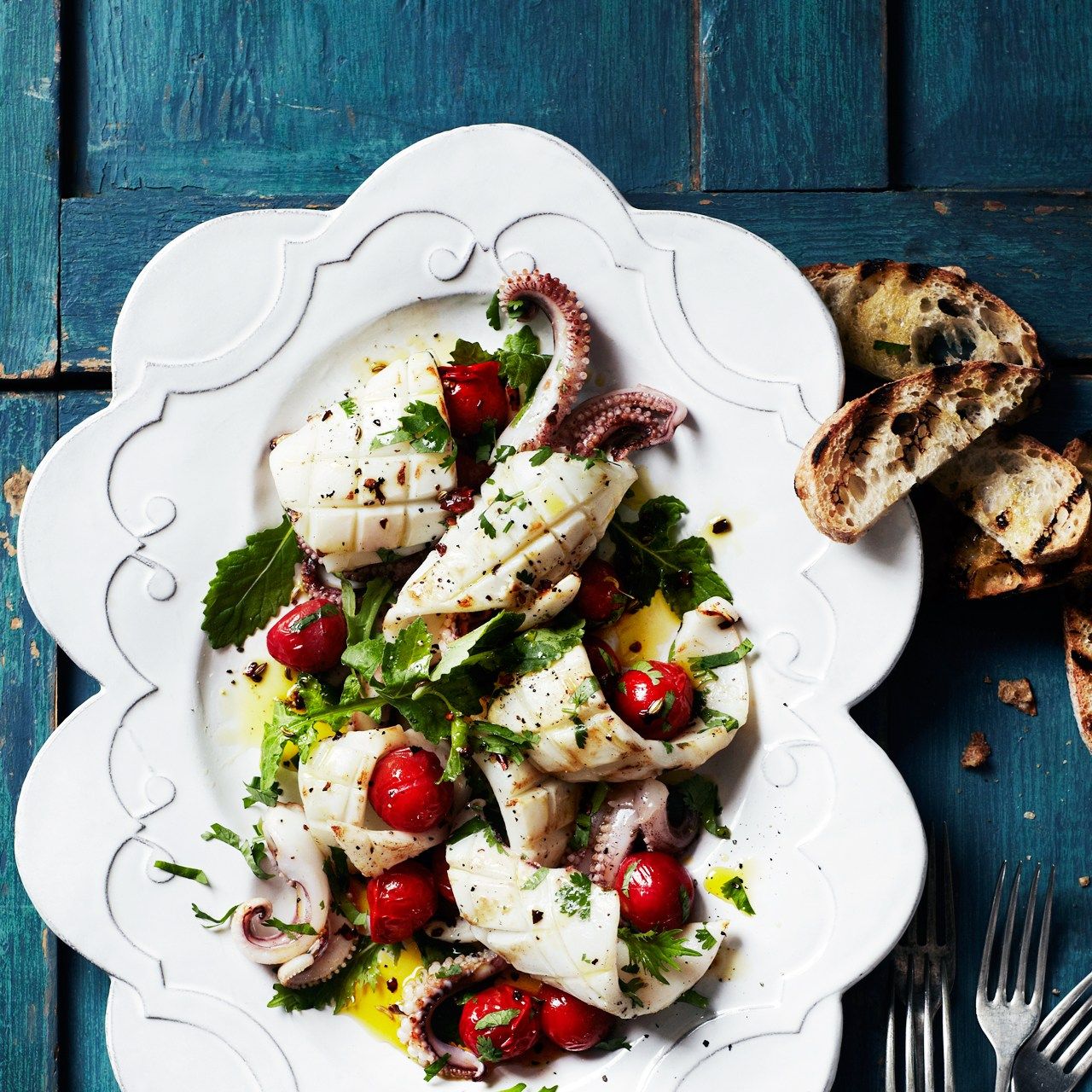 Chargrilled Squid with Chilli Oil